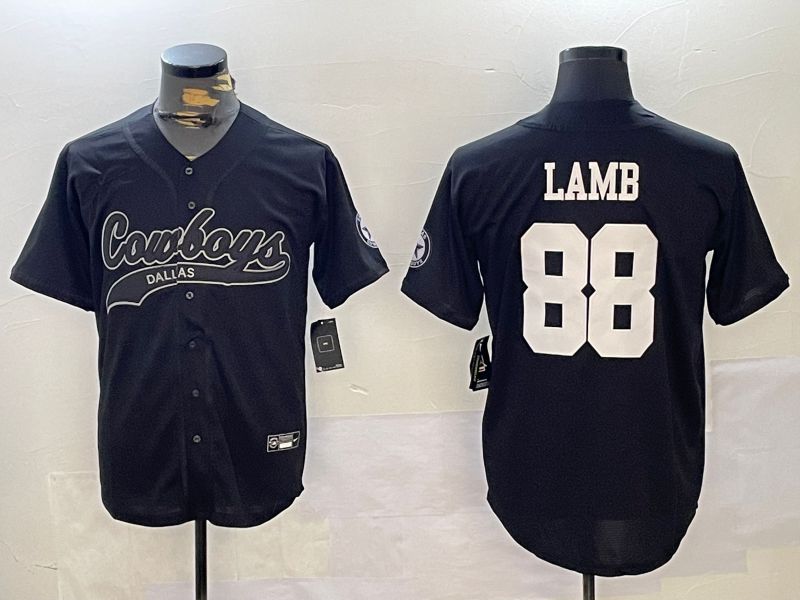 Men Dallas Cowboys #88 Lamb Black Joint Name 2024 Nike Limited NFL Jersey style 1